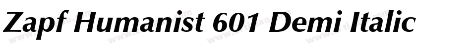 Zapf Humanist 601 Demi Italic BT字体转换